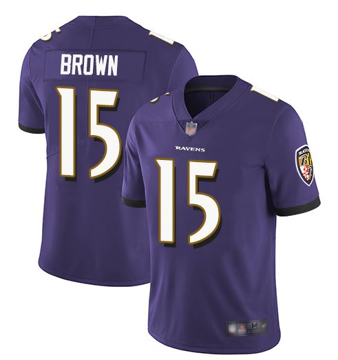 Men Baltimore Ravens #15 Brown Purple Nike Vapor Untouchable Limited NFL Jerseys->baltimore ravens->NFL Jersey